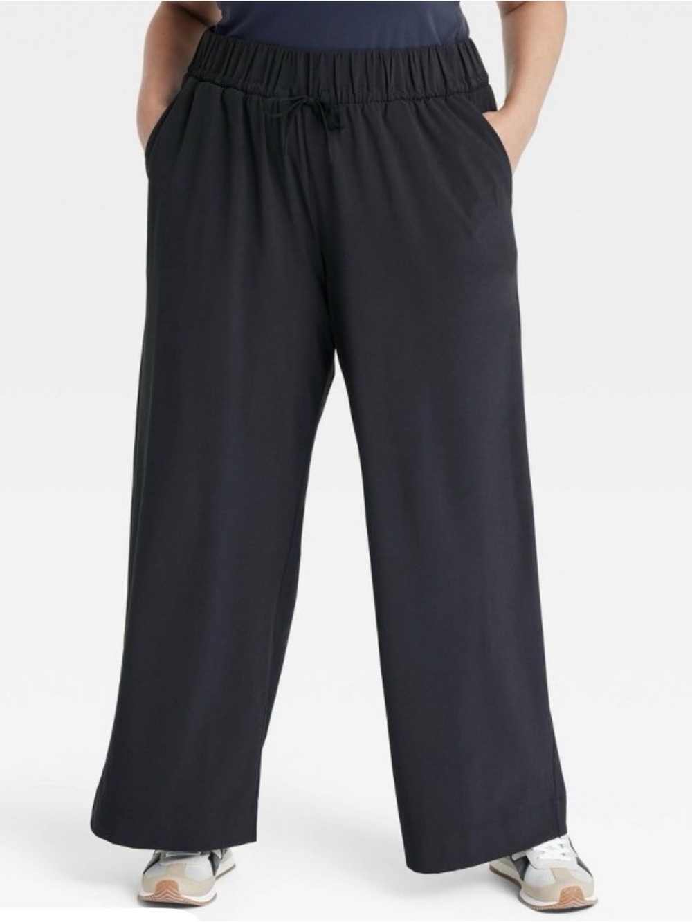 all in motion Women's high rise Wide-Leg Black Pull-On active Pants small